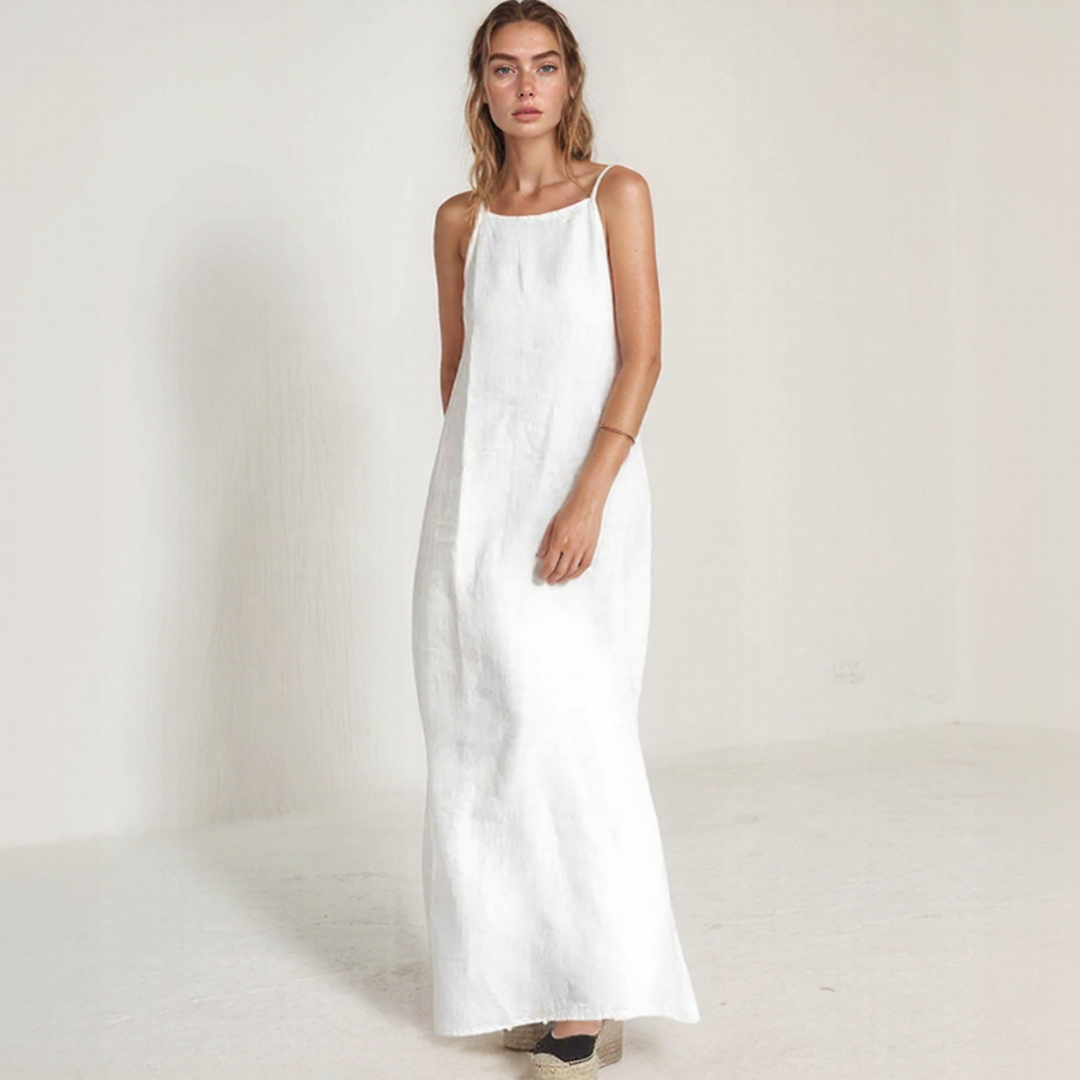 Amara | Women’s Linen Summer Maxi Dress4