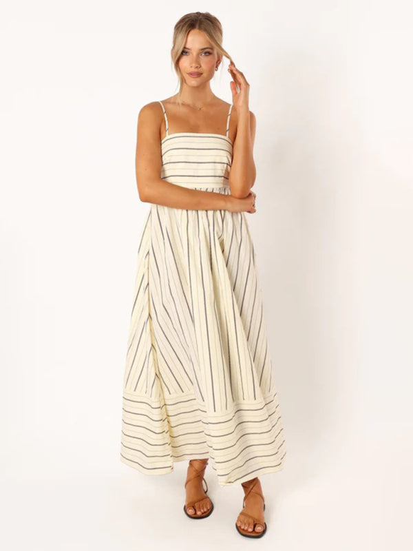Amaya | Women’s Striped Casual Maxi Sundress5