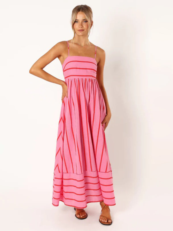 Amaya | Women’s Striped Casual Maxi Sundress9