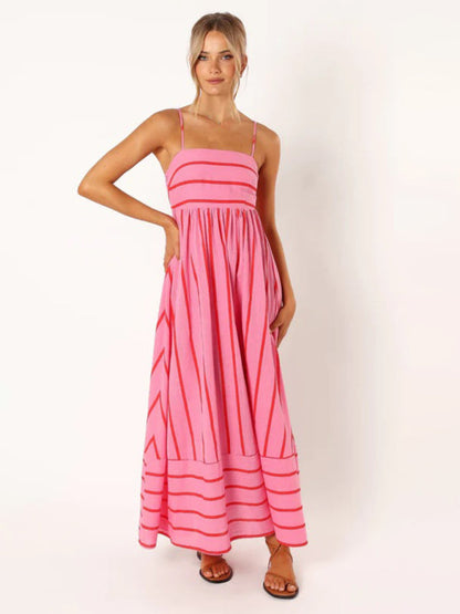 Amaya | Women’s Striped Casual Maxi Sundress9